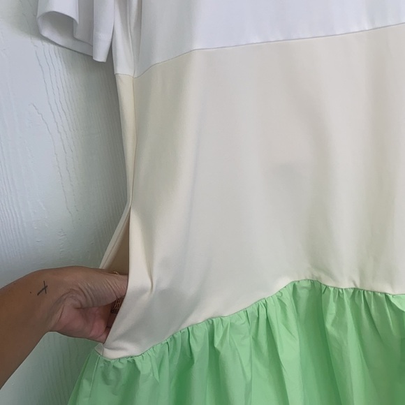 ALFANI - Color block Midi Short Sleeve Dress With Pockets Size Medium - Picture 5 of 10